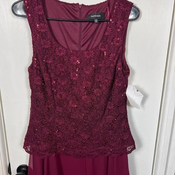 R&M Richards Short Mother of Bride Dress 2 piece sequin lace. Size 10 - Picture 6 of 10